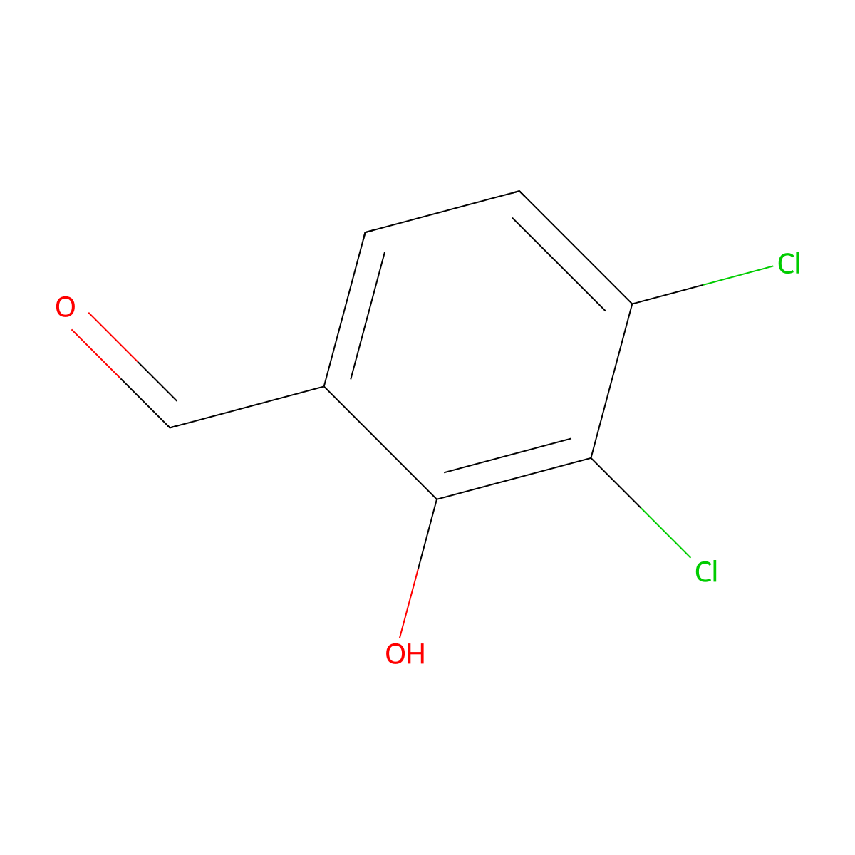 3,4-Dichloro-2-hydroxybenzaldehyde molecular structure, CAS 23602-61-1
