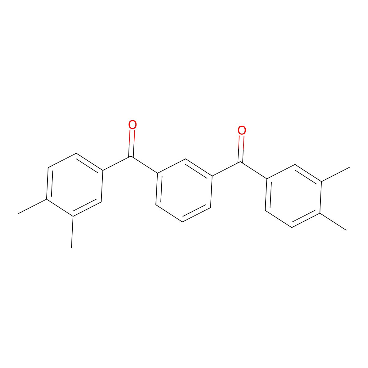Methanone, 1,3-phenylenebis[(3,4-dimethylphenyl)- molecular structure, CAS 23602-89-3