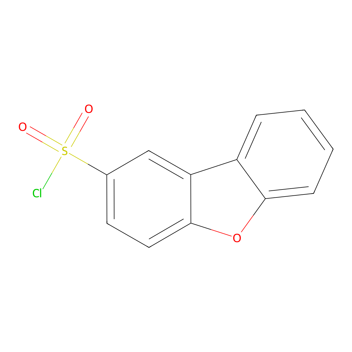 8-Oxatricyclo(7.4.0.0,2,7)trideca-1(9),2(7),3,5,10,12-hexaene-4-sulfonyl chloride molecular structure, CAS 23602-98-4