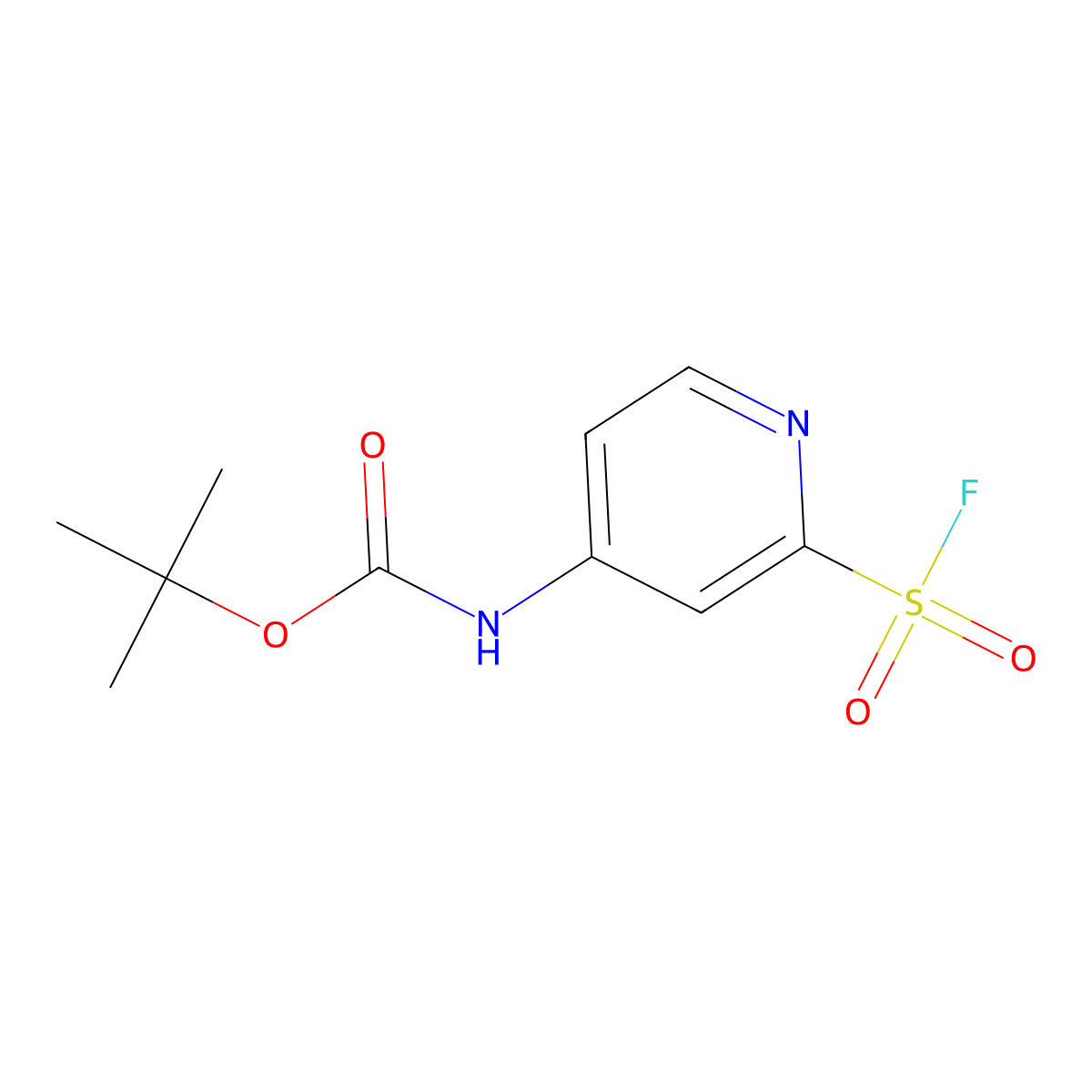 Tert-butyl N-(2-fluorosulfonylpyridin-4-yl)carbamate molecular structure, CAS 2360201-06-3