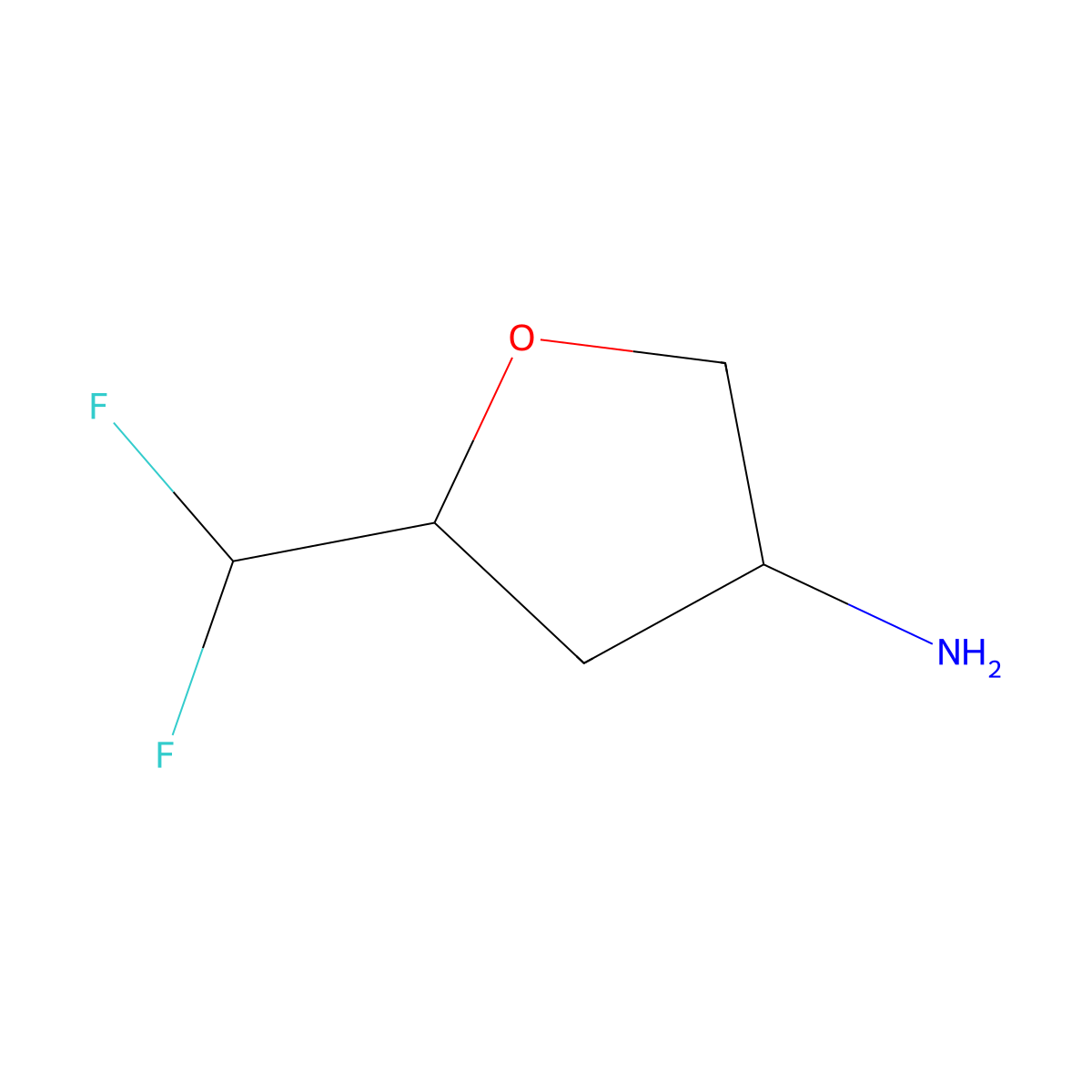 5-(Difluoromethyl)oxolan-3-amine molecular structure, CAS 2360205-79-2