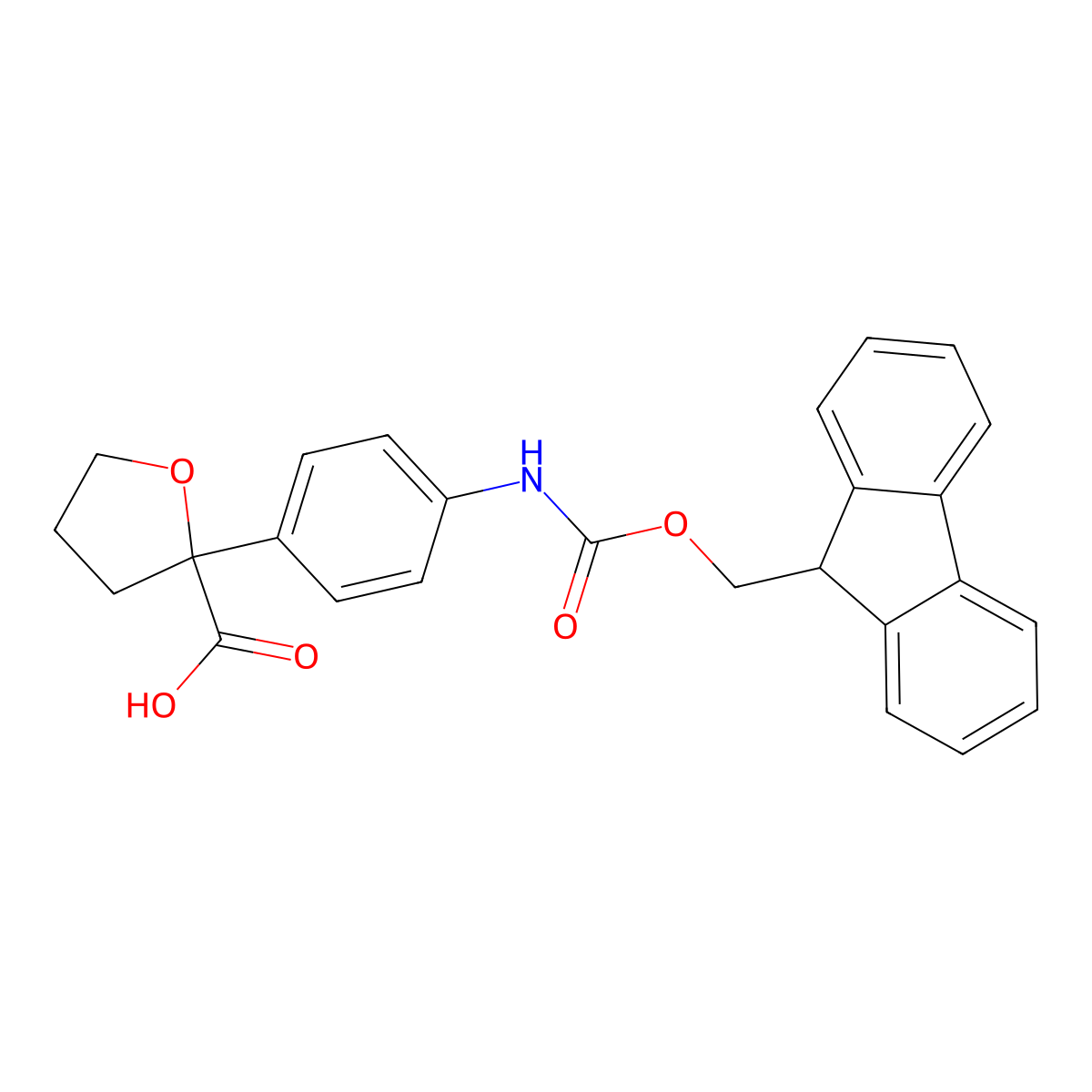 2-[4-({[(9H-fluoren-9-yl)methoxy]carbonyl}amino)phenyl]oxolane-2-carboxylic acid molecular structure, CAS 2360217-00-9