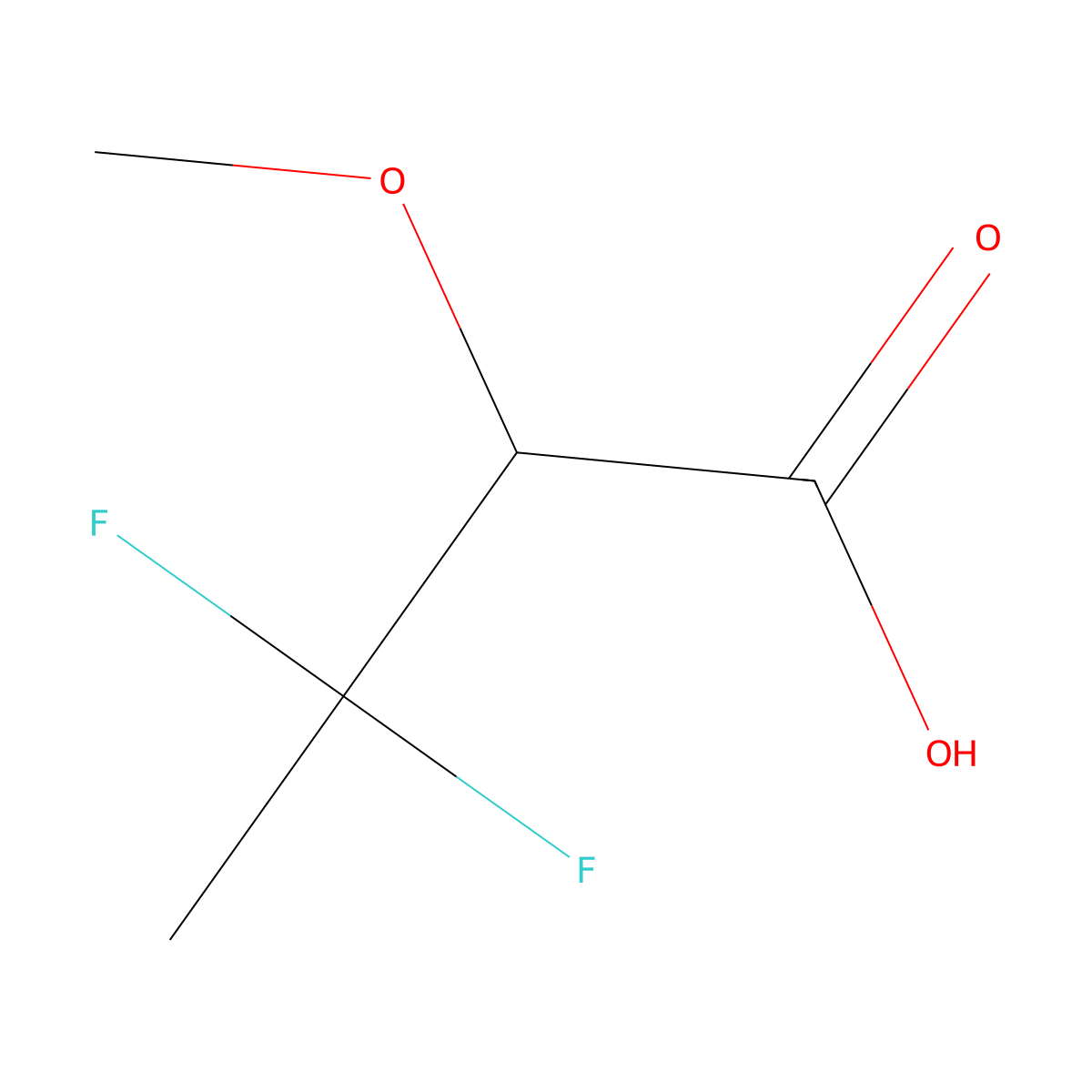 3,3-Difluoro-2-methoxybutanoic acid molecular structure, CAS 2360219-48-1