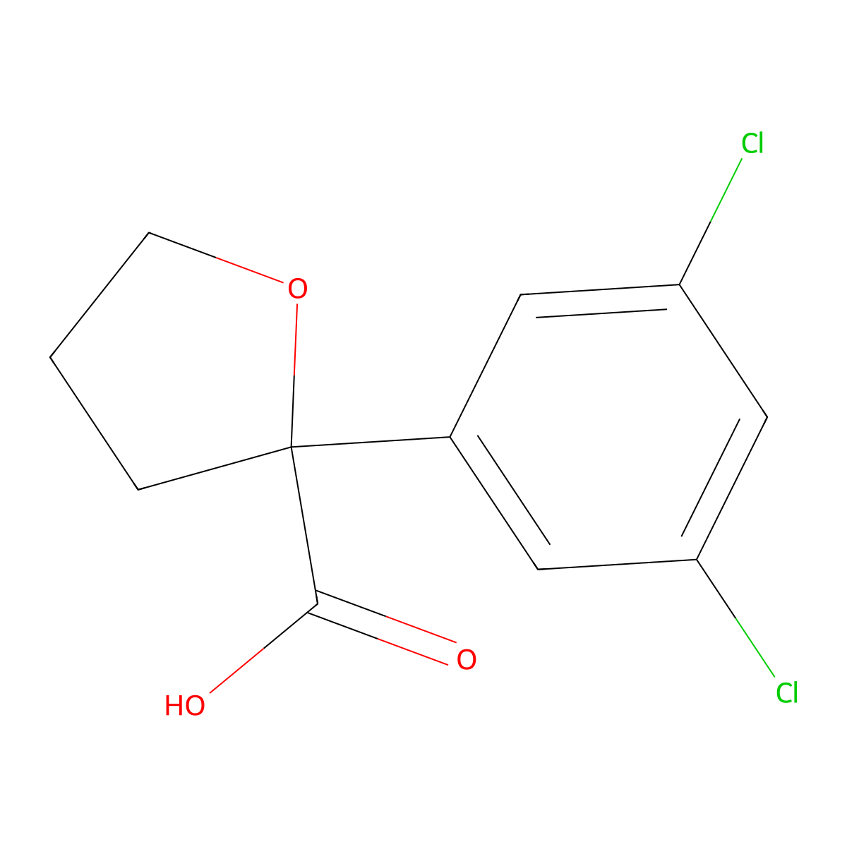 2-(3,5-Dichlorophenyl)tetrahydrofuran-2-carboxylic acid molecular structure, CAS 2360230-90-4