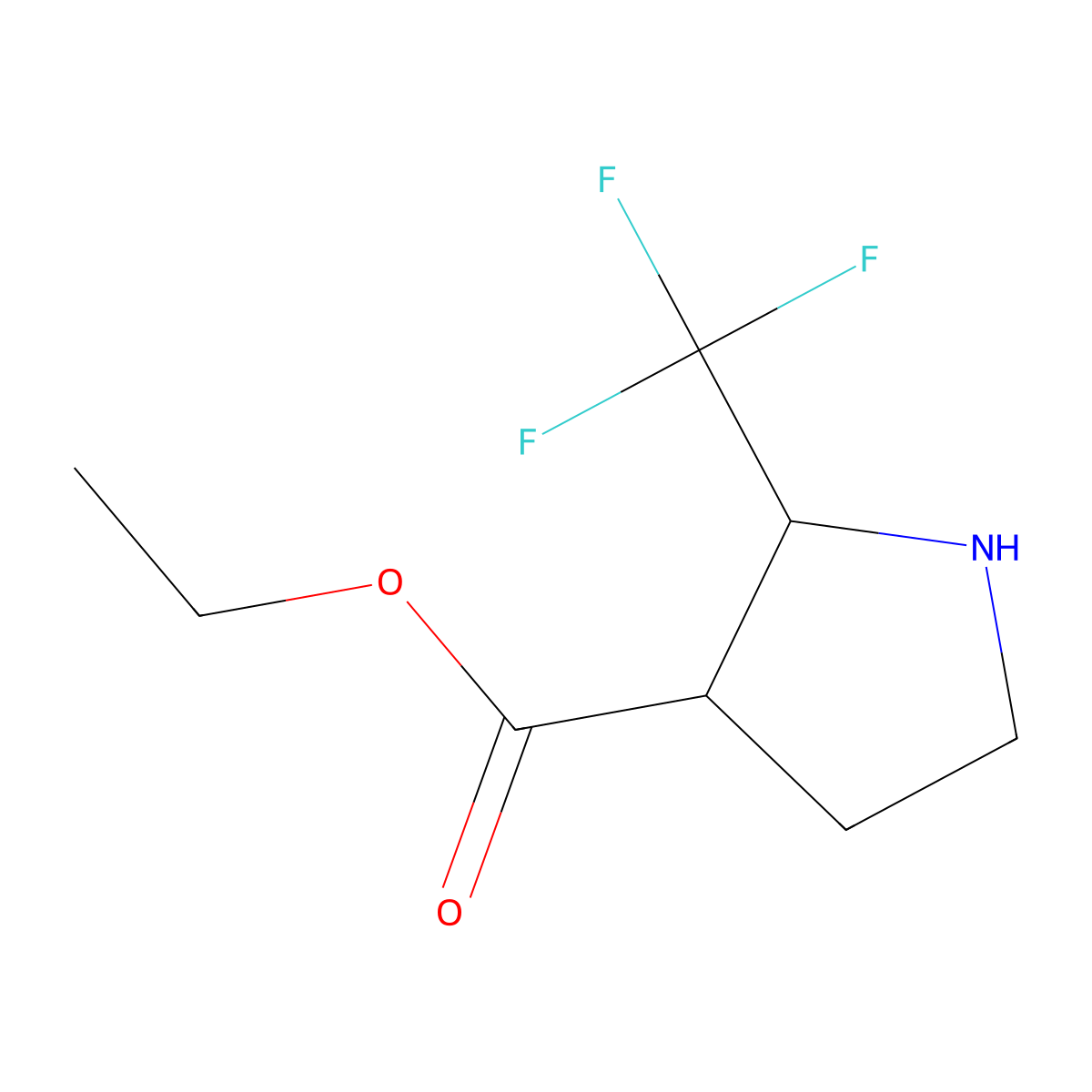 Ethyl 2-(trifluoromethyl)pyrrolidine-3-carboxylate molecular structure, CAS 2360240-04-4