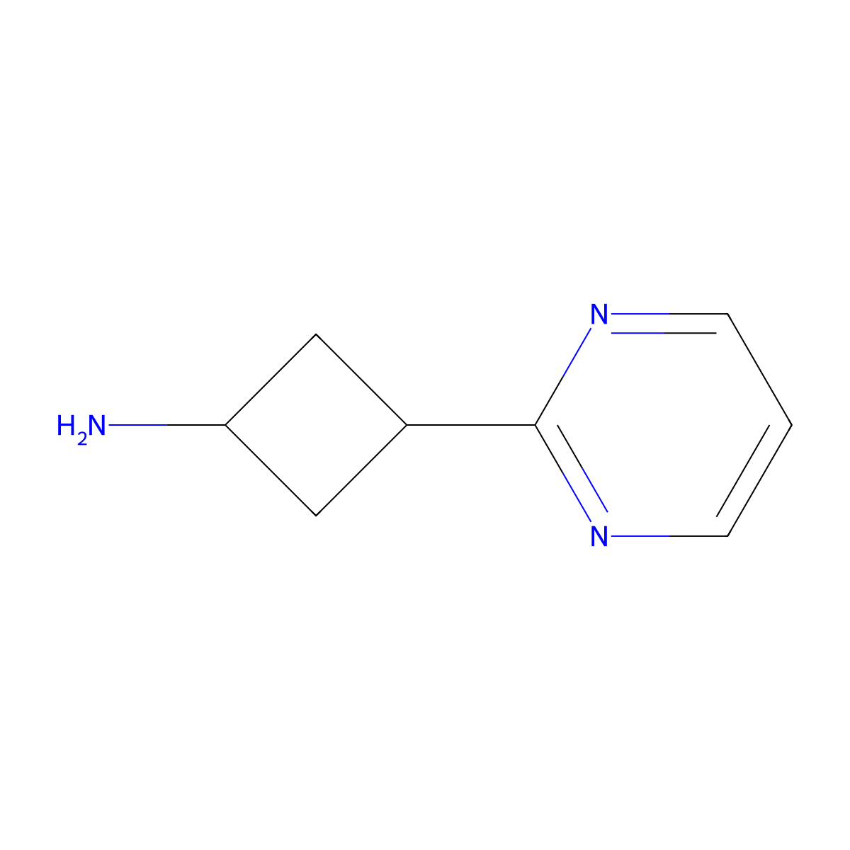 (1s,3s)-3-(Pyrimidin-2-yl)cyclobutan-1-amine molecular structure, CAS 2360298-01-5