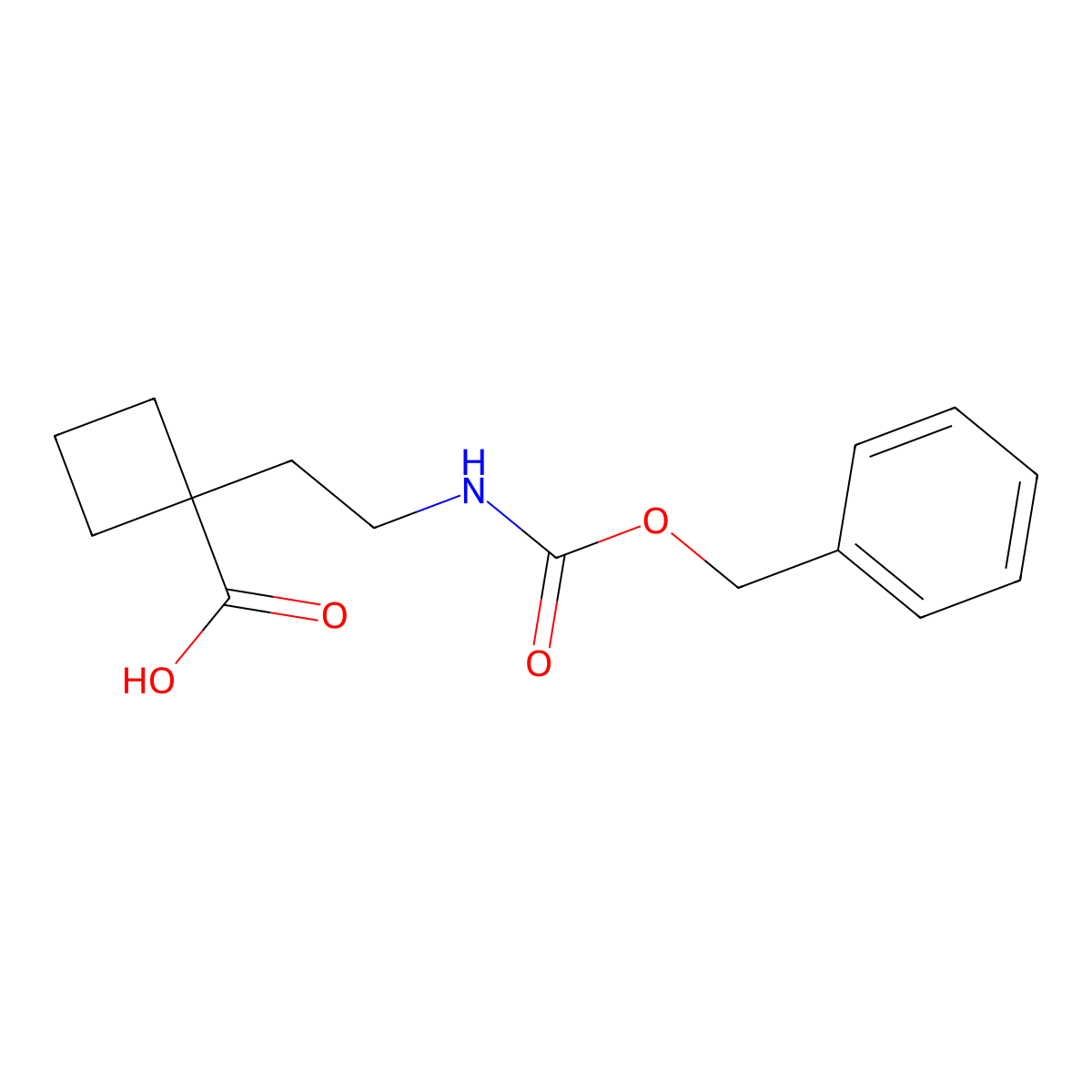 1-(2-{[(Benzyloxy)carbonyl]amino}ethyl)cyclobutane-1-carboxylic acid molecular structure, CAS 2360319-82-8