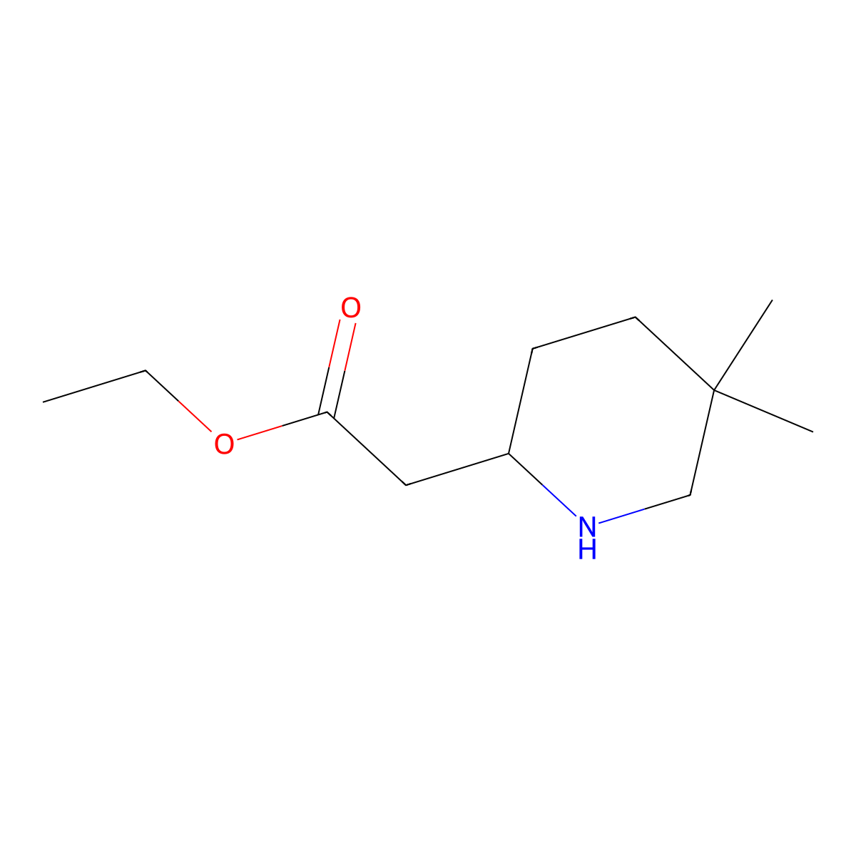 Ethyl 2-(5,5-dimethylpiperidin-2-yl)acetate molecular structure, CAS 2360329-99-1