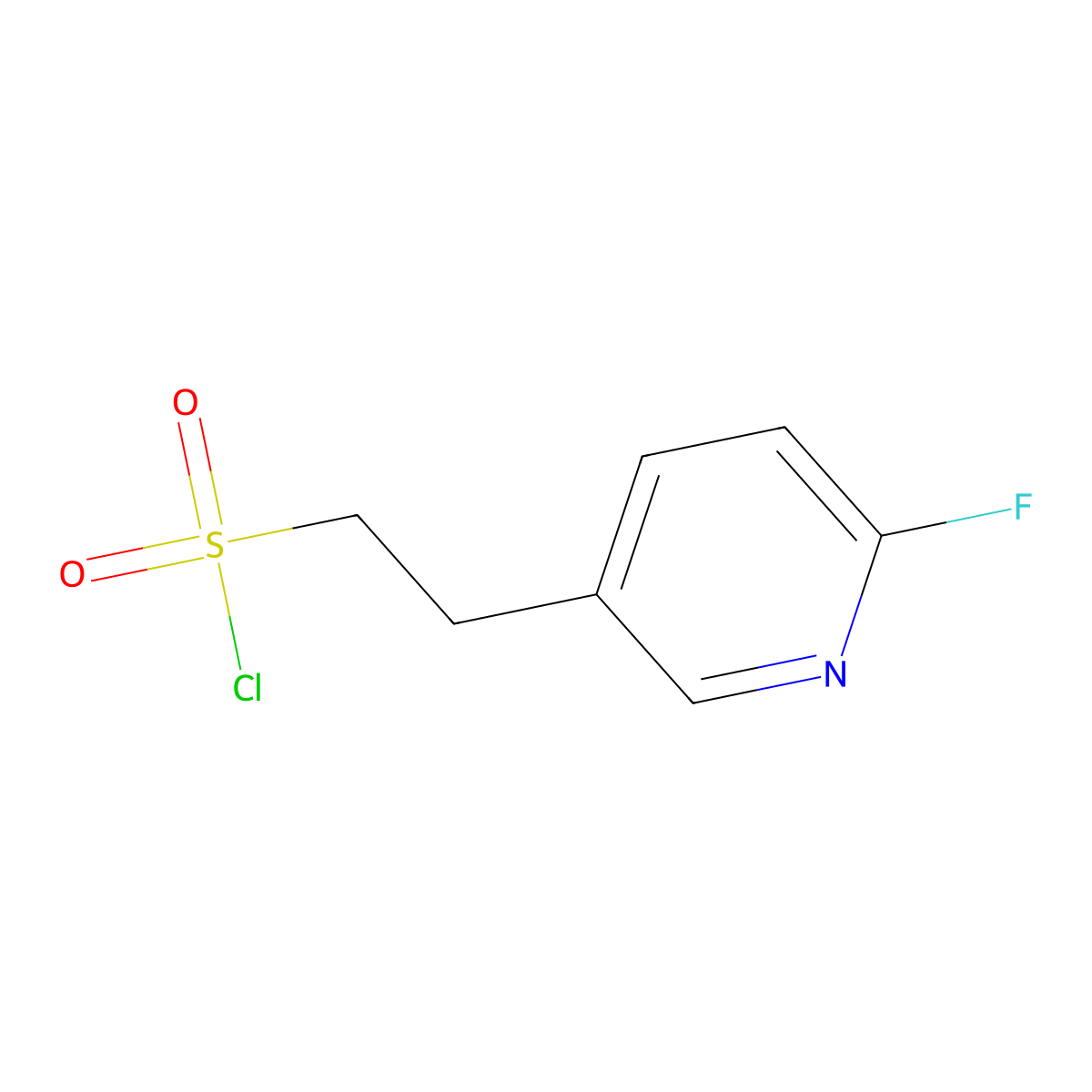 2-(6-Fluoropyridin-3-yl)ethane-1-sulfonyl chloride molecular structure, CAS 2360377-42-8