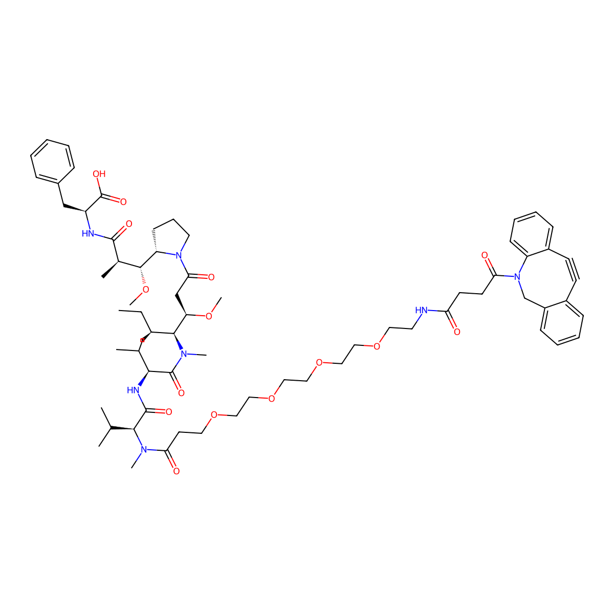 Dbco-peg4-mmaf molecular structure, CAS 2360411-65-8