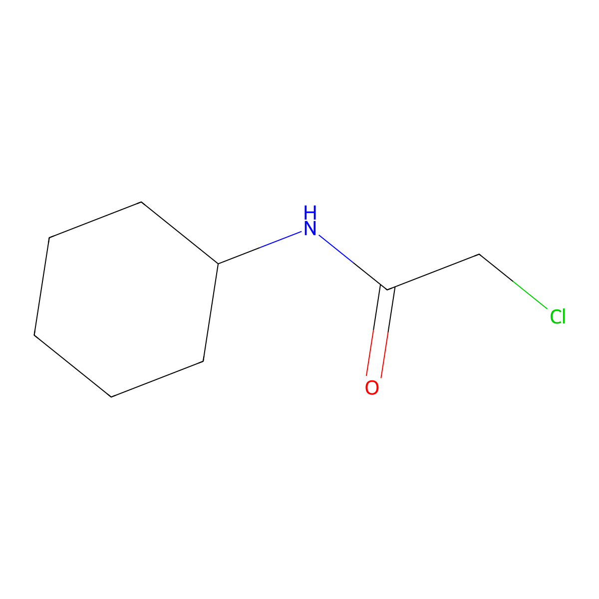 2-Chloro-N-cyclohexylacetamide molecular structure, CAS 23605-23-4