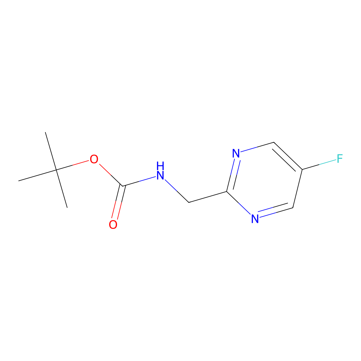 tert-Butyl ((5-fluoropyrimidin-2-yl)methyl)carbamate molecular structure, CAS 2360502-73-2