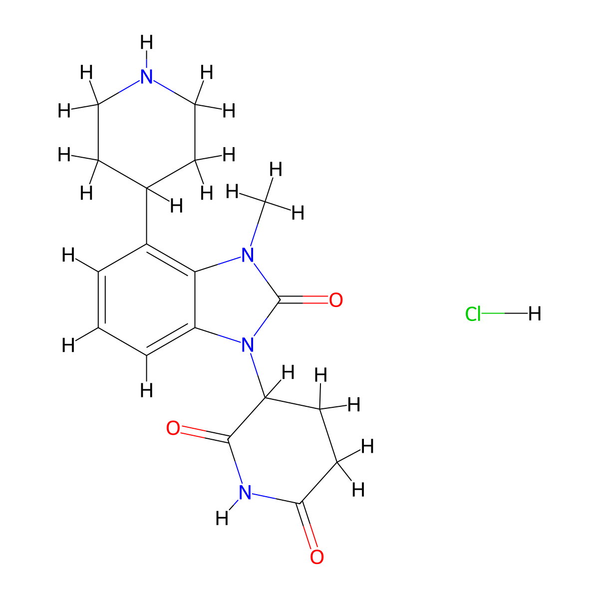 3-[3-Methyl-2-oxo-4-(4-piperidyl)benzimidazol-1-yl]piperidine-2,6-dione hydrochloride molecular structure, CAS 2360522-06-9