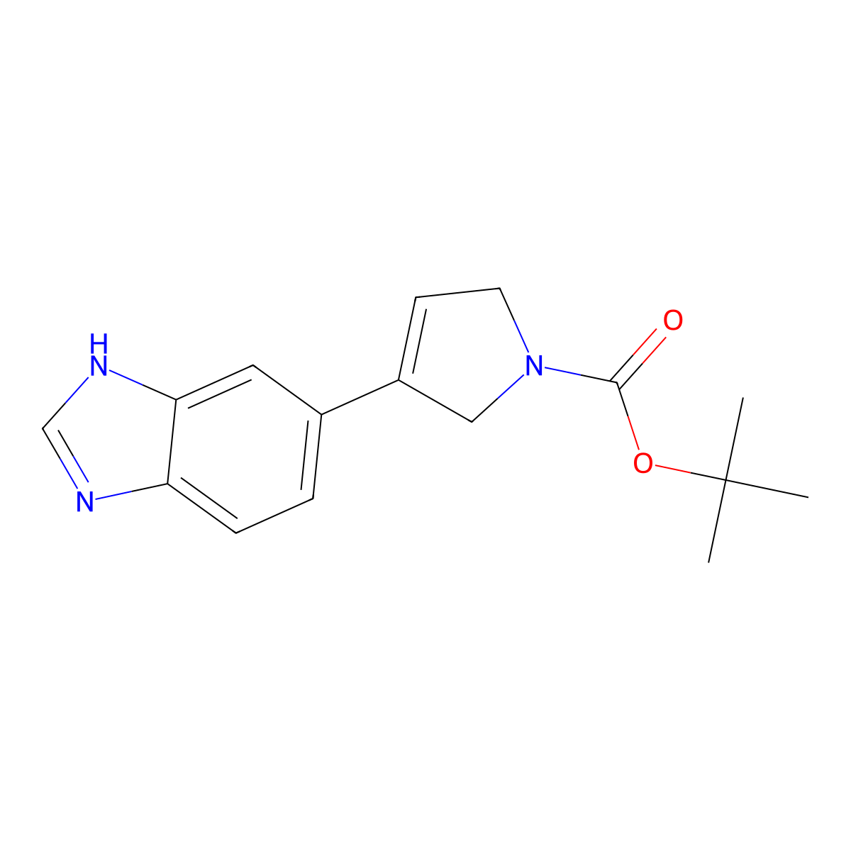 1,1-Dimethylethyl 3-(1H-benzimidazol-6-YL)-2,5-dihydro-1H-pyrrole-1-carboxylate molecular structure, CAS 2360807-13-0