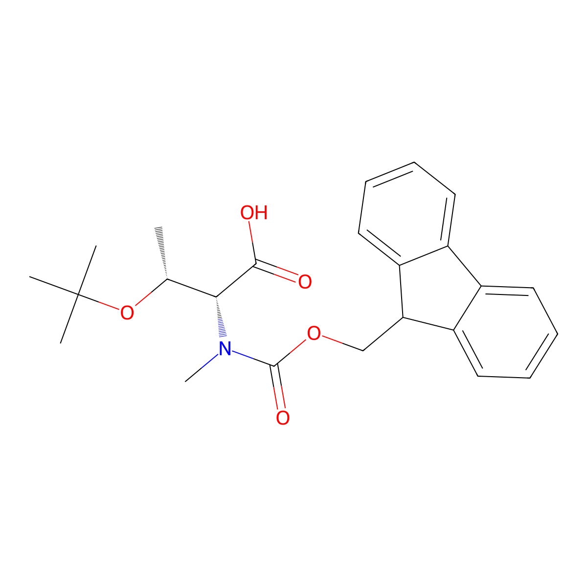 (2R,3R)-2-((((9H-Fluoren-9-yl)methoxy)carbonyl)(methyl)amino)-3-(tert-butoxy)butanoic acid molecular structure, CAS 2360825-89-2