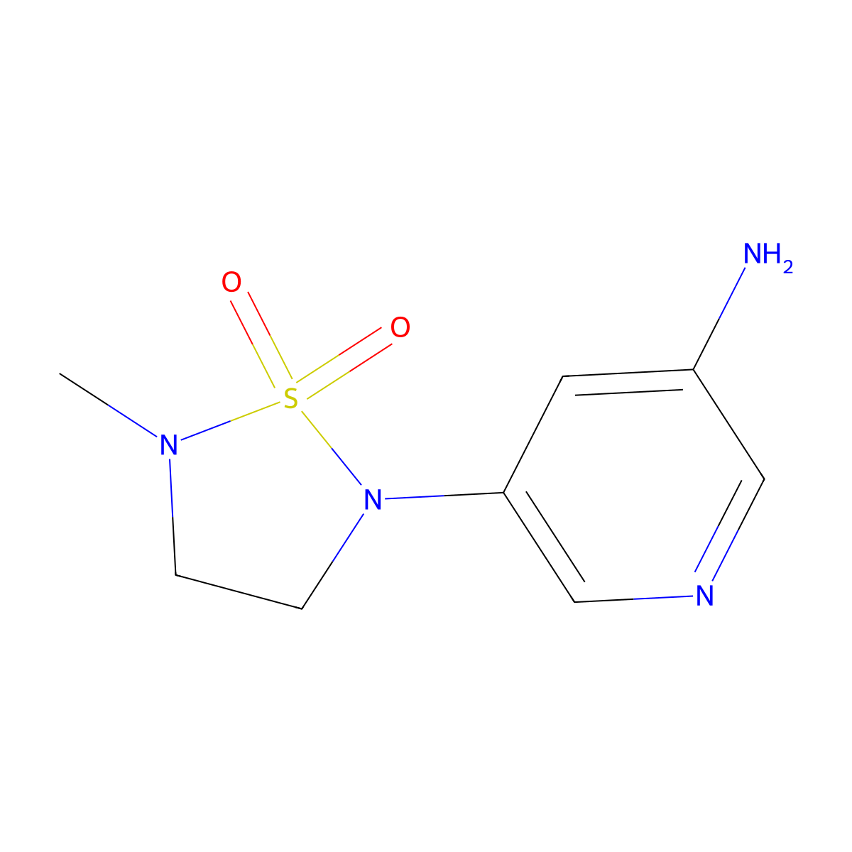 2-(5-Aminopyridin-3-yl)-5-methyl-1lambda6,2,5-thiadiazolidine-1,1-dione molecular structure, CAS 2360830-03-9