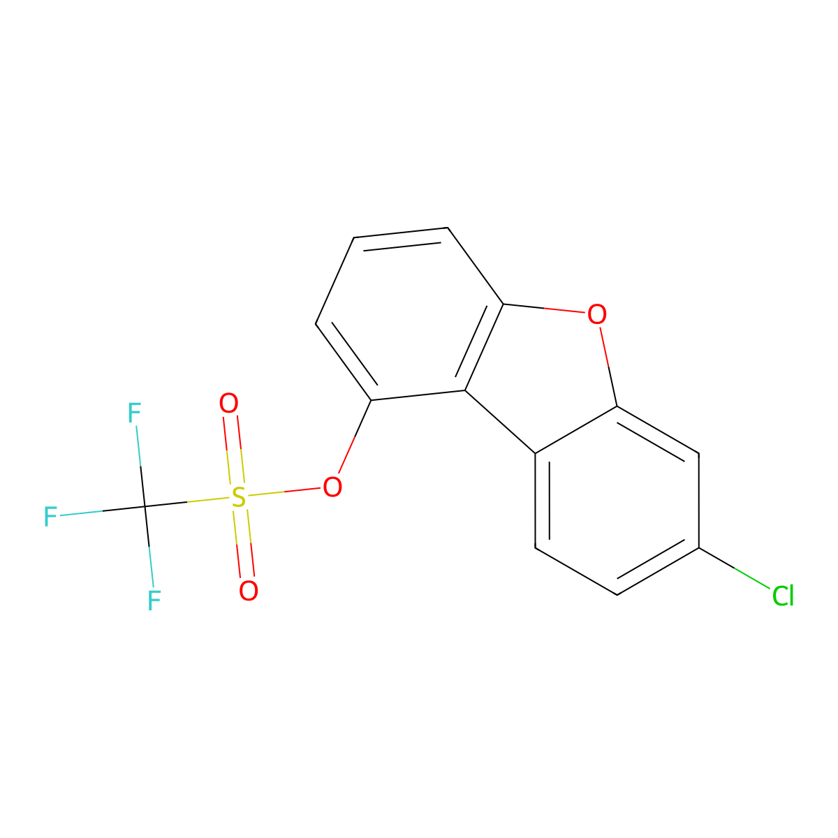 7-Chlorodibenzo[b,d]furan-1-yl trifluoromethanesulfonate molecular structure, CAS 2360830-96-0
