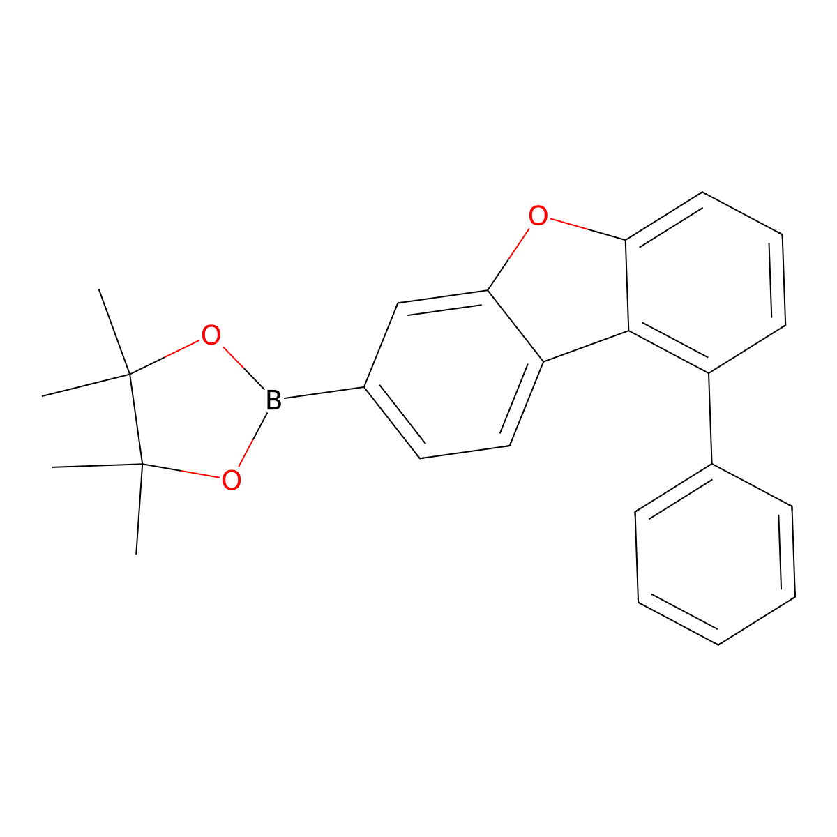 4,4,5,5-Tetramethyl-2-(9-phenyldibenzo[b,d]furan-3-yl)-1,3,2-dioxaborolane molecular structure, CAS 2360830-98-2