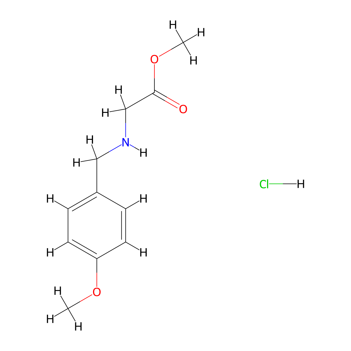 N-(4-Methoxybenzyl)glycine methyl ester HCl molecular structure, CAS 2360834-57-5