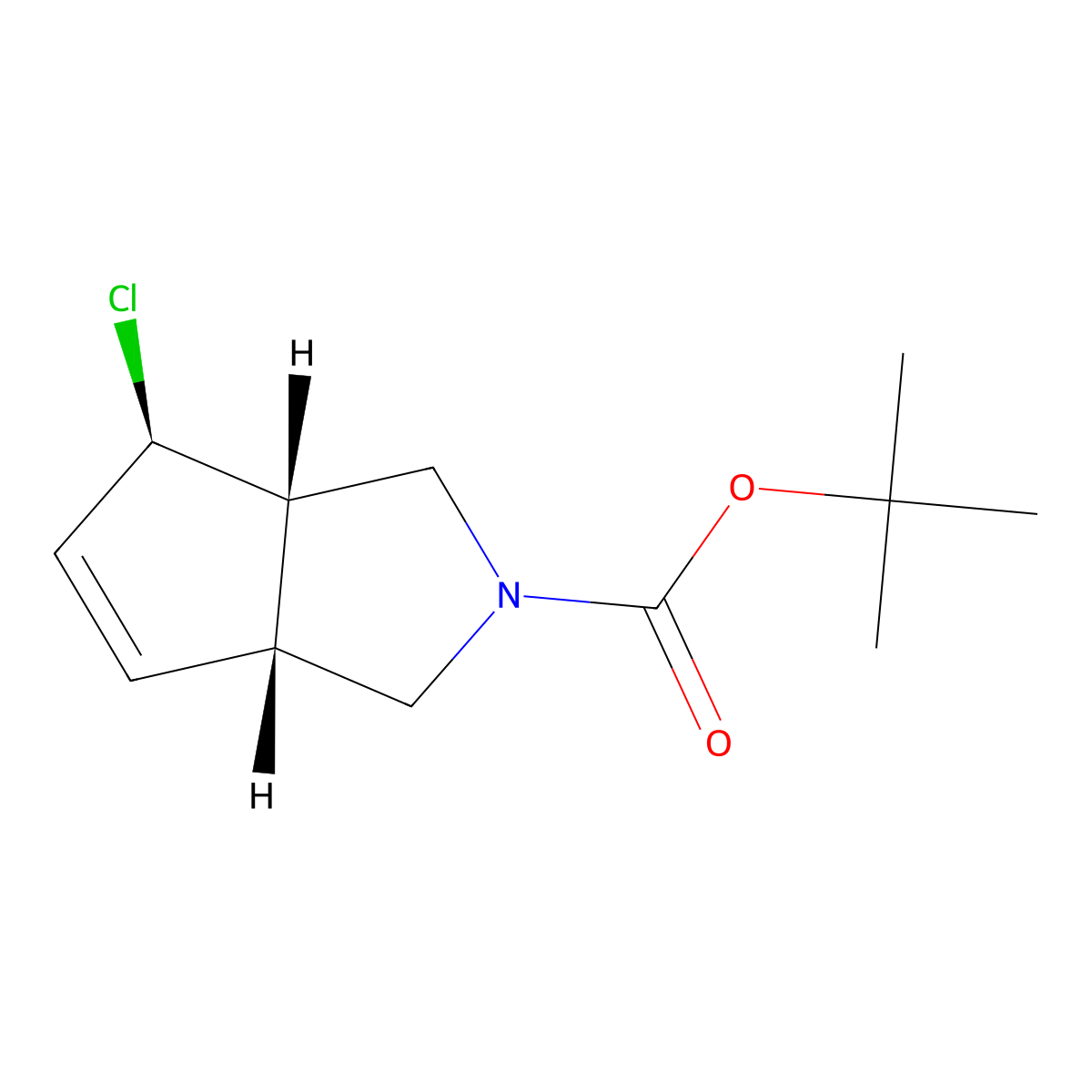 (3aR,6R,6aS)-rel-2-Boc-6-chloro-1,2,3,3a,6,6a-hexahydrocyclopenta[c]pyrrole molecular structure, CAS 2360844-24-0