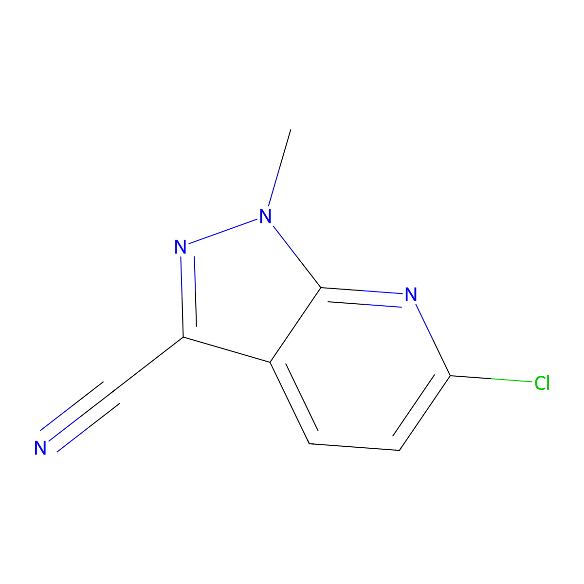 6-Chloro-1-methyl-pyrazolo[3,4-b]pyridine-3-carbonitrile molecular structure, CAS 2360856-05-7