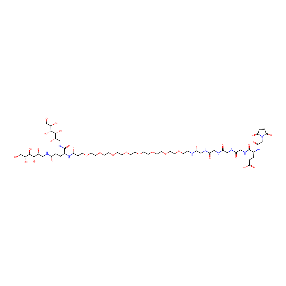 Mal-EGGGG-PEG8-amide-bis(deoxyglucitol) molecular structure, CAS 2360920-01-8