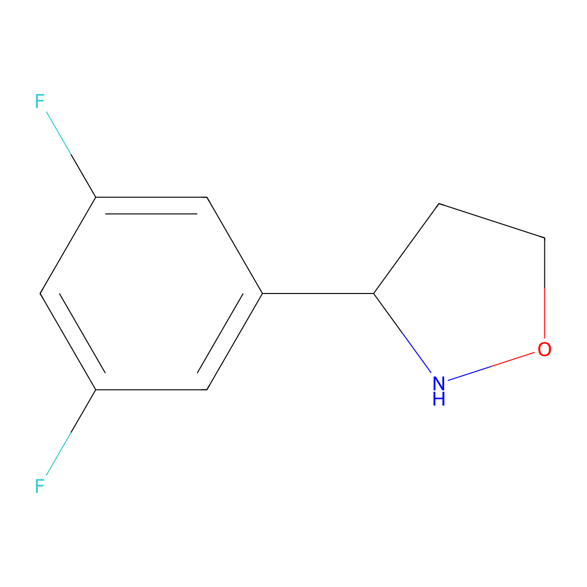 3-(3,5-Difluorophenyl)isoxazolidine molecular structure, CAS 2360950-32-7