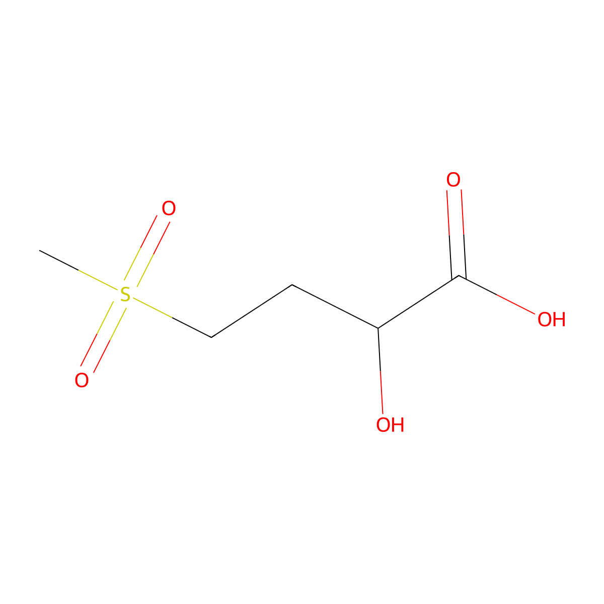 2-Hydroxy-4-methanesulfonylbutanoic acid molecular structure, CAS 2361-15-1