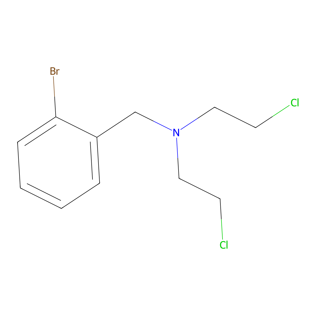N,N-Bis(2-chloroethyl)-o-bromobenzylamine molecular structure, CAS 2361-57-1