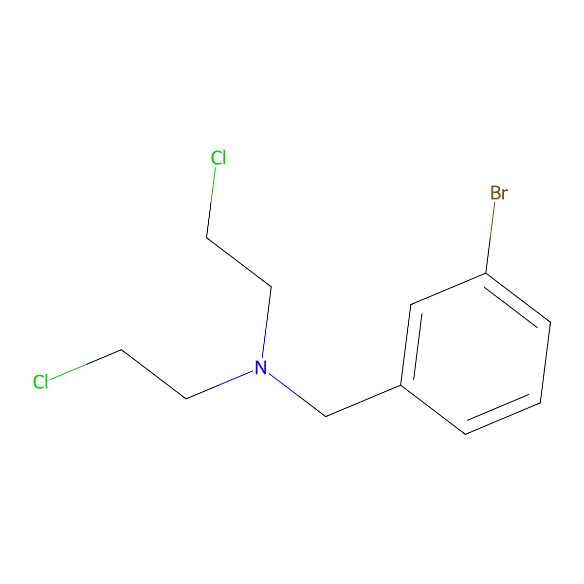 N,N-Bis(2-chloroethyl)-m-bromobenzylamine molecular structure, CAS 2361-59-3