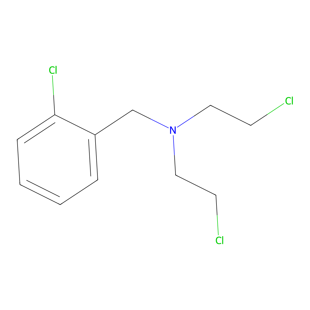 o-Chloro-bis(2-chloroethyl)benzylamine molecular structure, CAS 2361-61-7