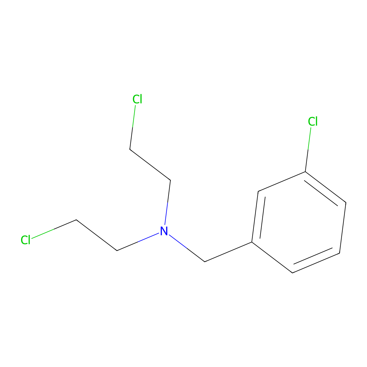 N,N-Bis(2-chloroethyl)-m-chlorobenzylamine molecular structure, CAS 2361-63-9