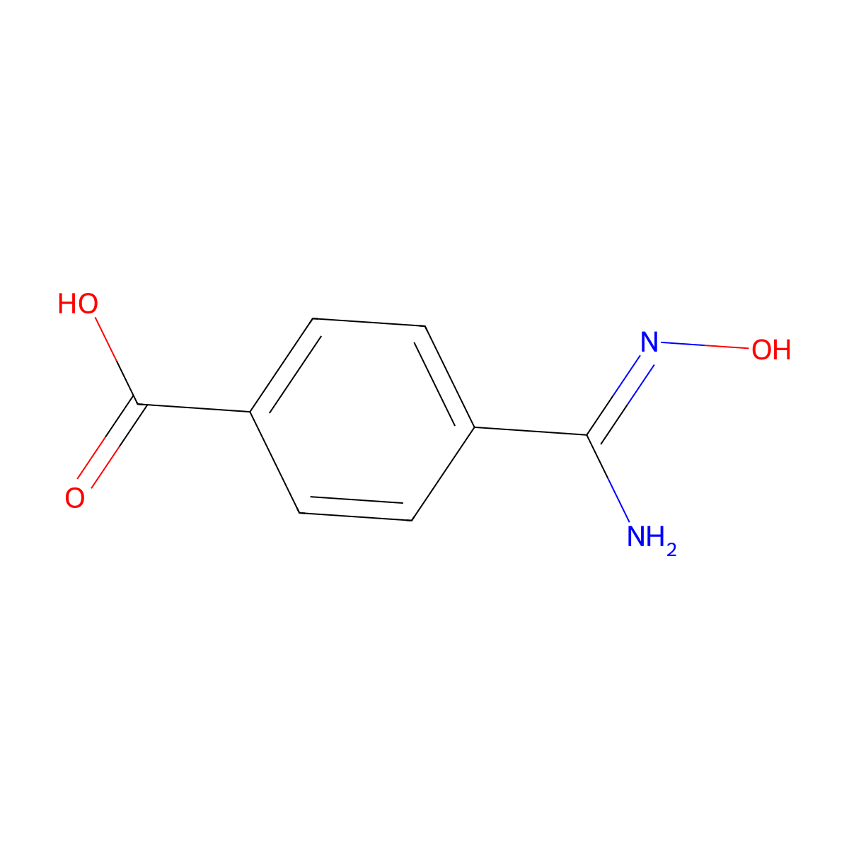 4-[(Z)-amino(hydroxyimino)methyl]benzoic acid molecular structure, CAS 23610-05-1