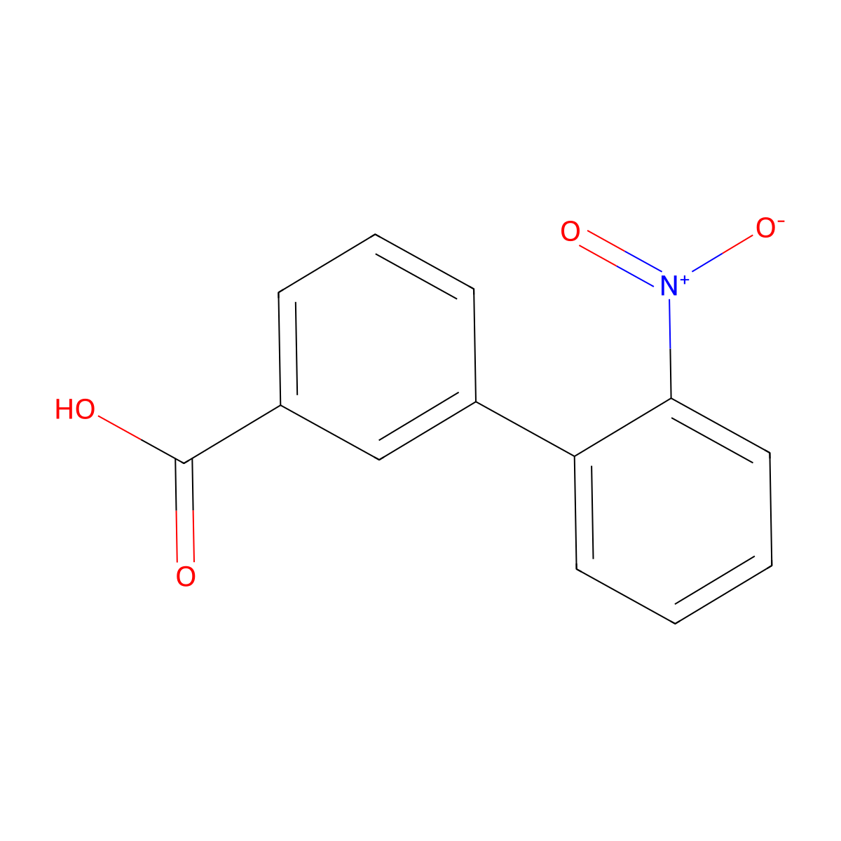 2'-Nitro-[1,1'-biphenyl]-3-carboxylic acid molecular structure, CAS 236102-72-0