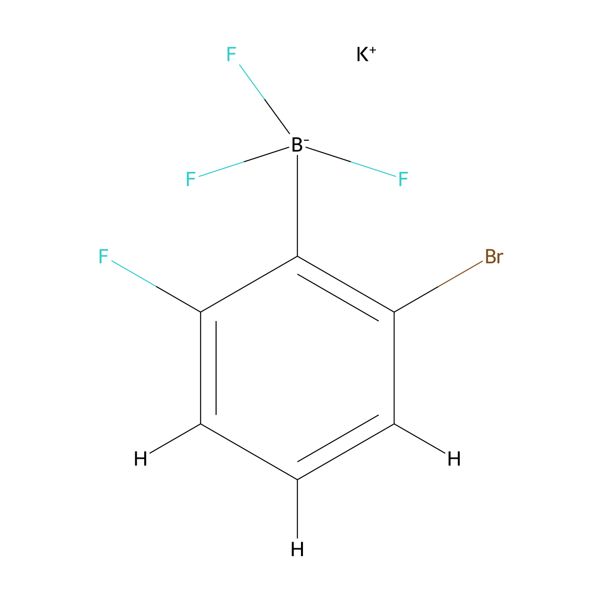 Potassium (2-bromo-6-fluorophenyl)trifluoroboranuide molecular structure, CAS 2361026-25-5