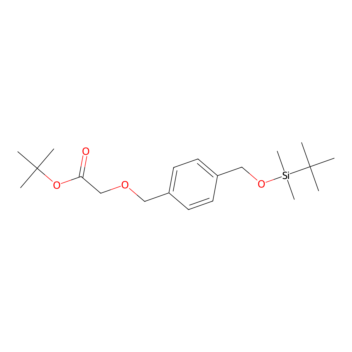 Tert-butyl 2-((4-(((tert-butyldimethylsilyl)oxy)methyl)benzyl)oxy)acetate molecular structure, CAS 2361116-28-9