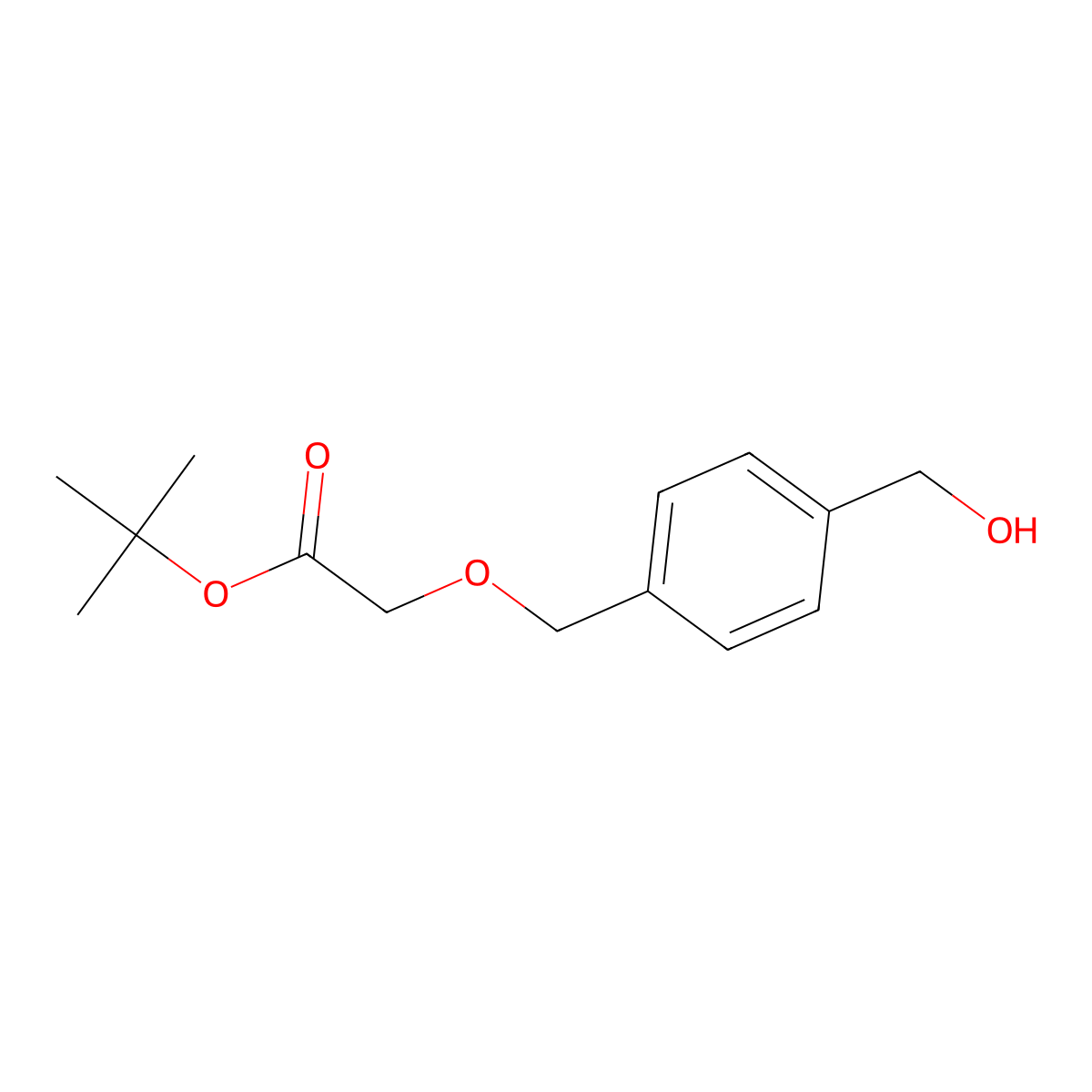 Tert-butyl 2-((4-(hydroxymethyl)benzyl)oxy)acetate molecular structure, CAS 2361116-29-0