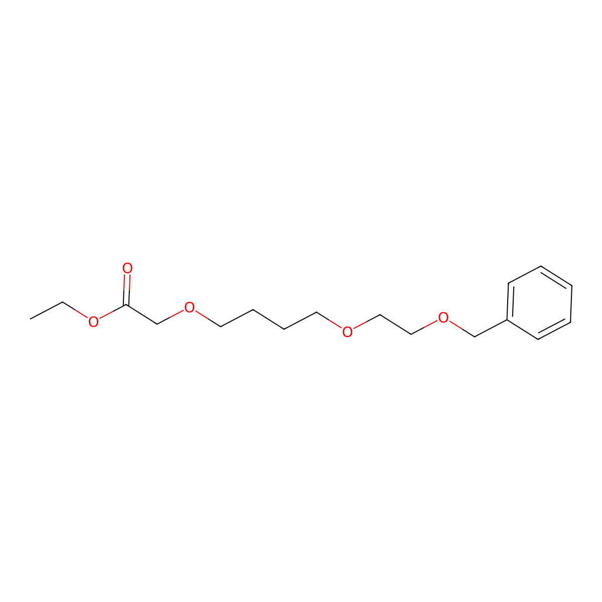 Ethyl 2-[4-(2-phenylmethoxyethoxy)butoxy]acetate molecular structure, CAS 2361116-46-1