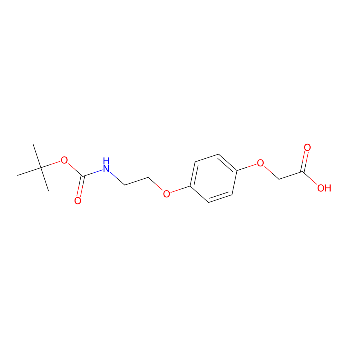 Boc-NH-PEG1-Ph-O-CH2COOH molecular structure, CAS 2361117-22-6