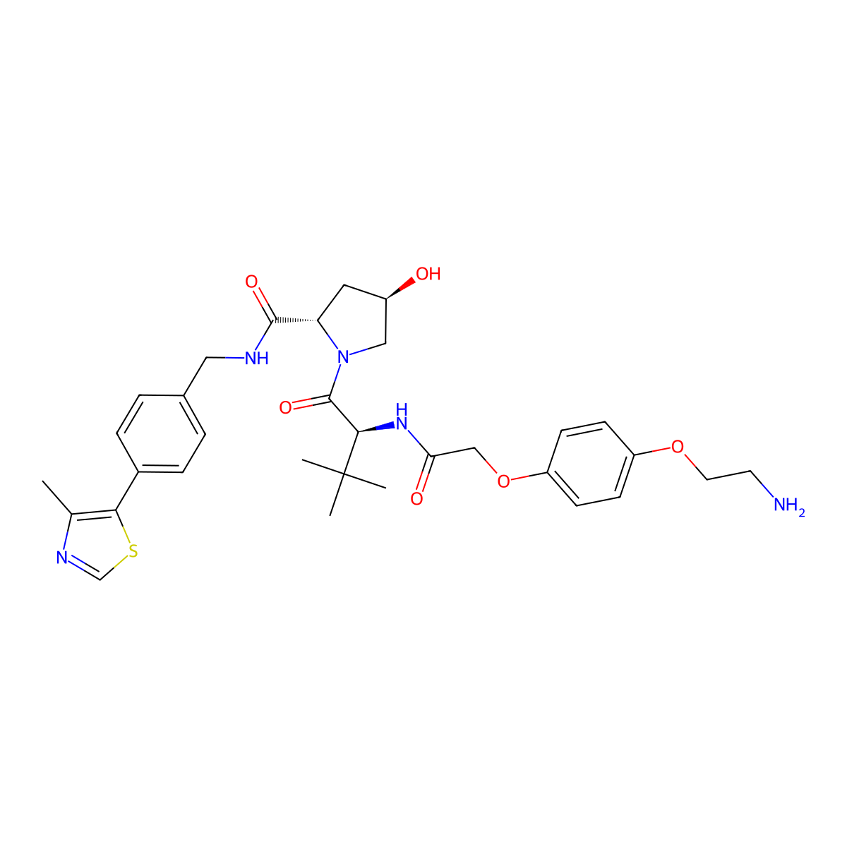 (S,R,S)-AHPC-O-Ph-PEG1-NH2 molecular structure, CAS 2361117-24-8