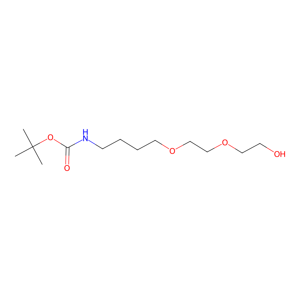 Tert-butyl (4-(2-(2-hydroxyethoxy)ethoxy)butyl)carbamate molecular structure, CAS 2361117-82-8