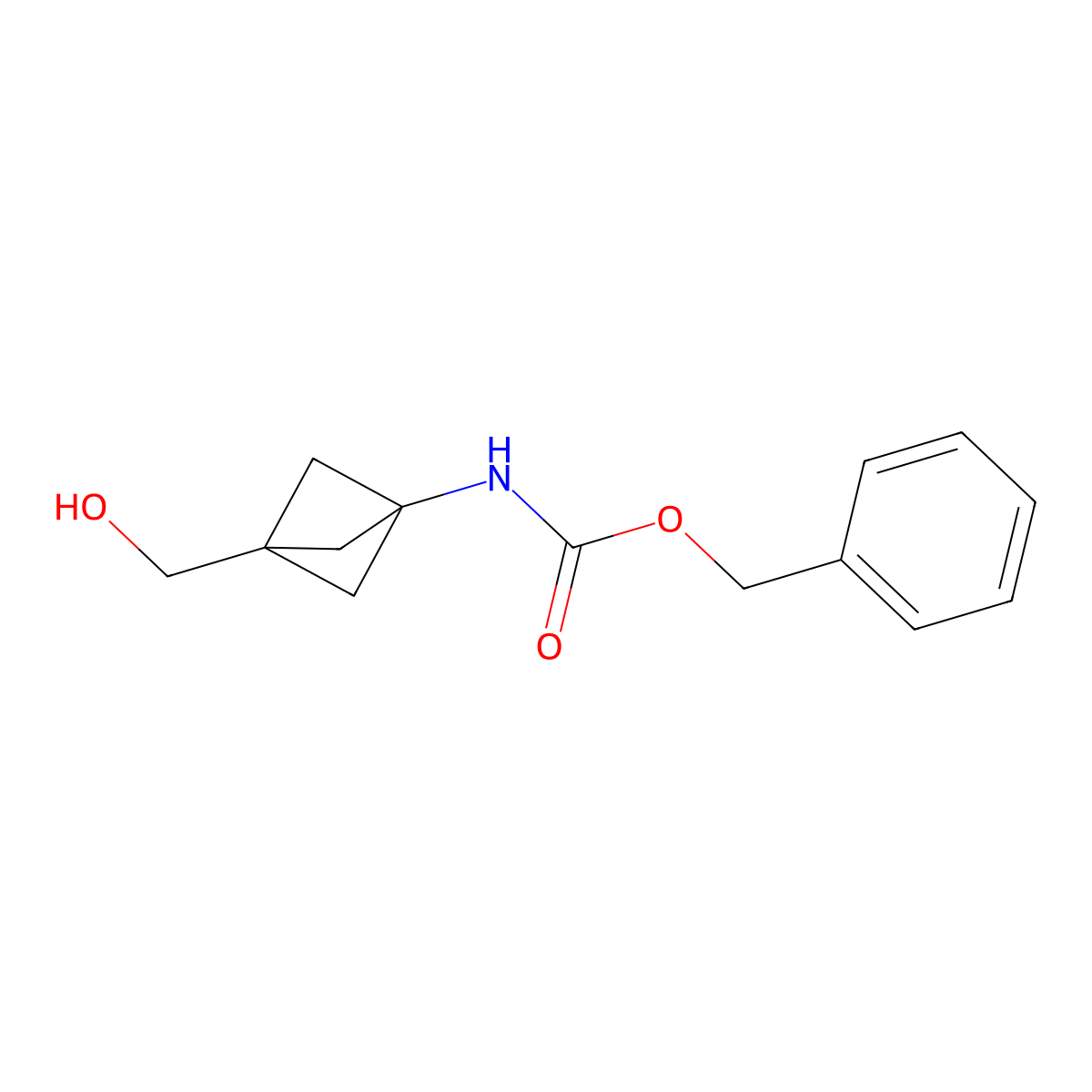 Benzyl (3-(hydroxymethyl)bicyclo[1.1.1]pentan-1-yl)carbamate molecular structure, CAS 2361122-20-3