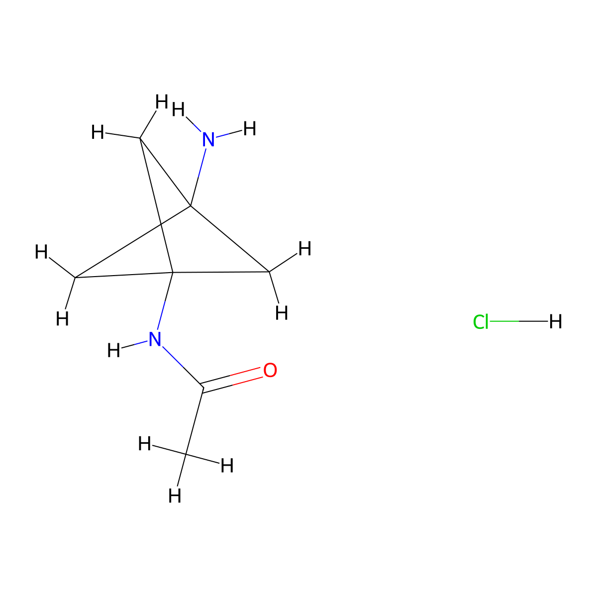 N-(3-amino-1-bicyclo[1.1.1]pentanyl)acetamide;hydrochloride molecular structure, CAS 2361122-31-6