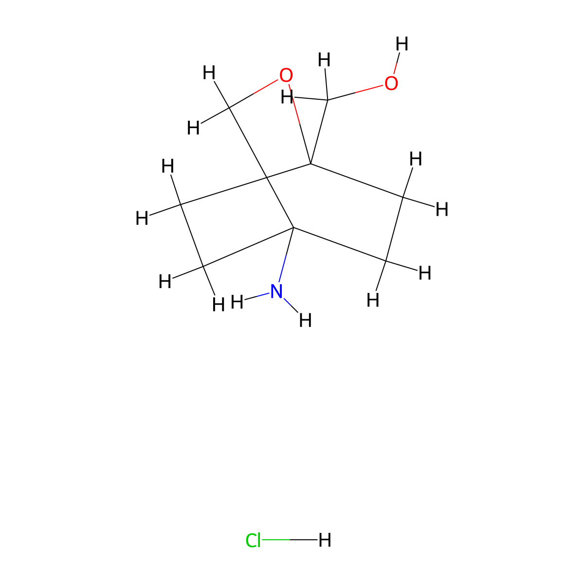{4-Amino-2-oxabicyclo[2.2.2]octan-1-yl}methanolhydrochloride molecular structure, CAS 2361122-53-2