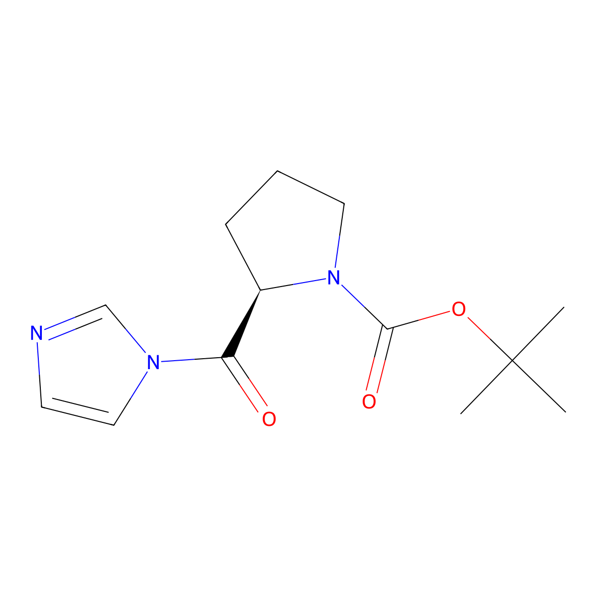 tert-butyl (2R)-2-(1H-imidazole-1-carbonyl)pyrrolidine-1-carboxylate molecular structure, CAS 2361127-34-4