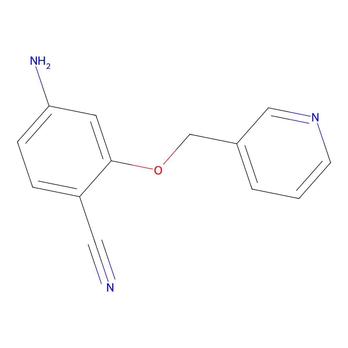 4-Amino-2-(pyridin-3-ylmethoxy)benzonitrile molecular structure, CAS 2361152-99-8