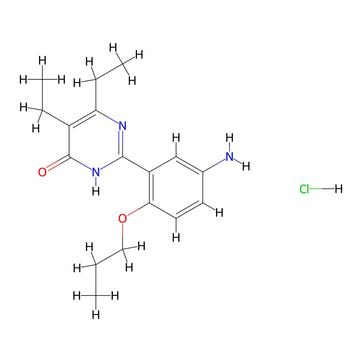 2-(5-Amino-2-propoxyphenyl)-5,6-diethylpyrimidin-4(1H)-one hydrochloride molecular structure, CAS 2361153-42-4