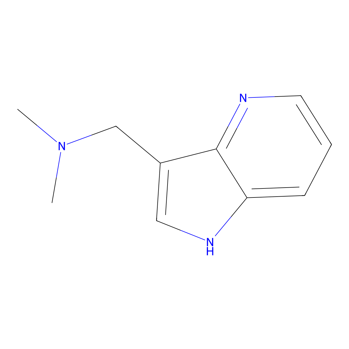 N,N-Dimethyl-1H-pyrrolo[3,2-b]pyridine-3-methanamine molecular structure, CAS 23612-34-2