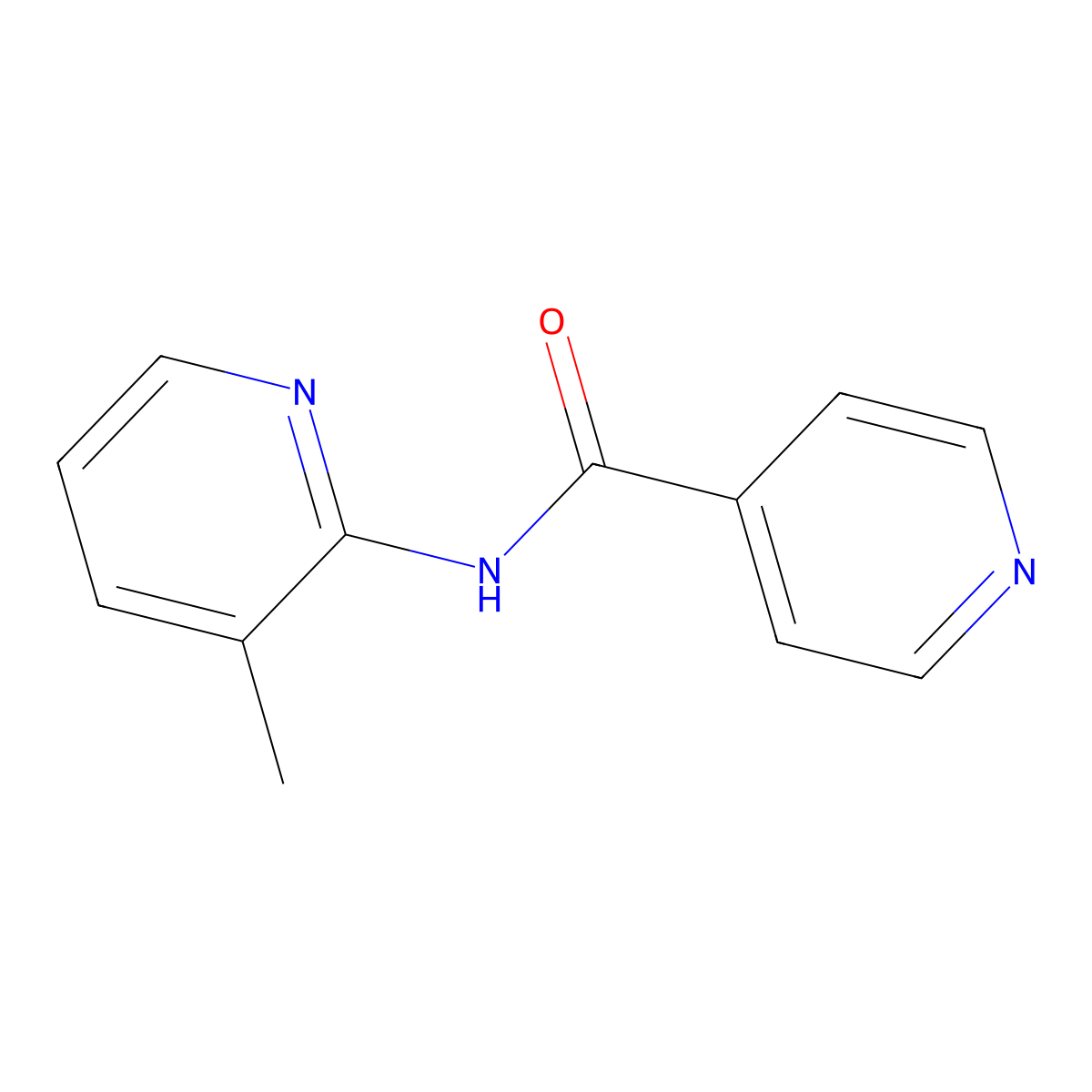 N-(3-methylpyridin-2-yl)pyridine-4-carboxamide molecular structure, CAS 23612-41-1