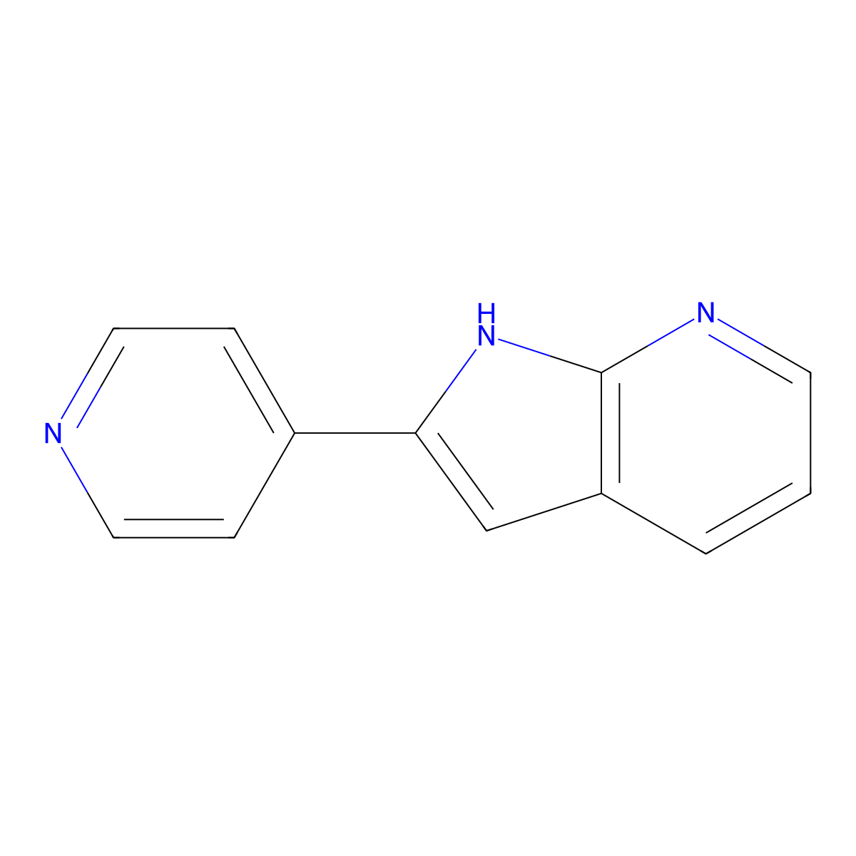2-(4-Pyridinyl)-1H-pyrrolo(2,3-b)pyridine molecular structure, CAS 23612-51-3